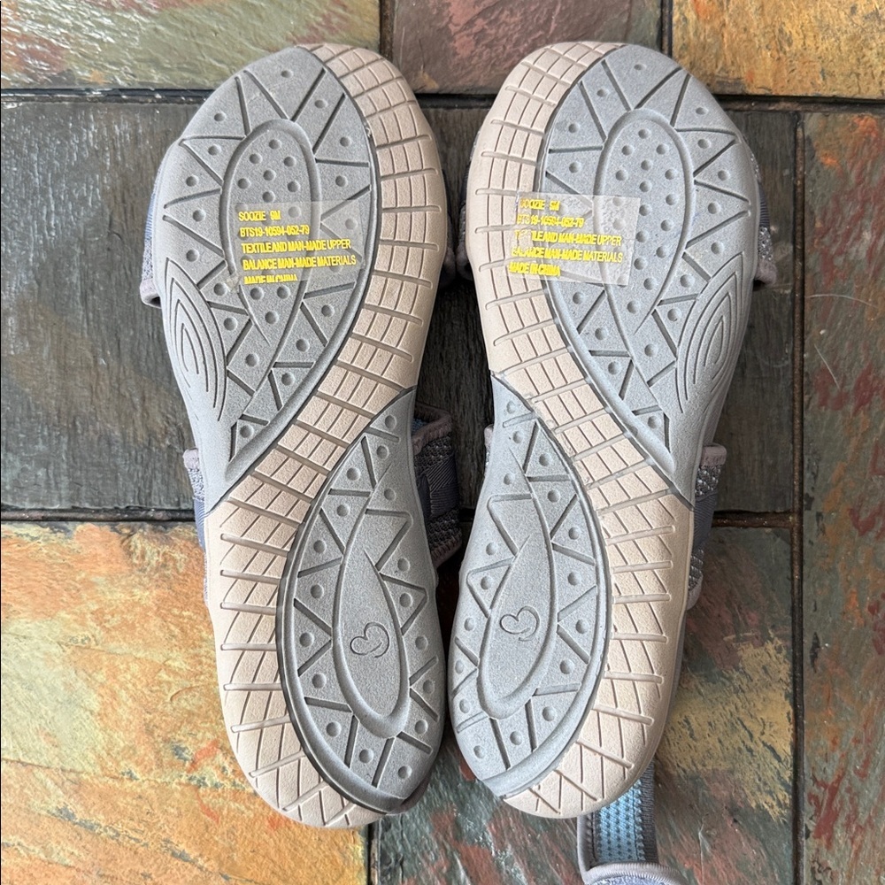 BareTraps Soozie Rebound Technology Gray Light Blue Footbed Sport Sandal Size 9 - Picture 11 of 12